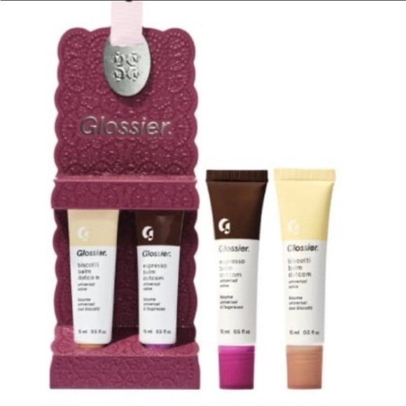 Glossier Tinted Lip Balm Dotcom Set Espresso & Biscotti Duo BNIB - Picture 12 of 12